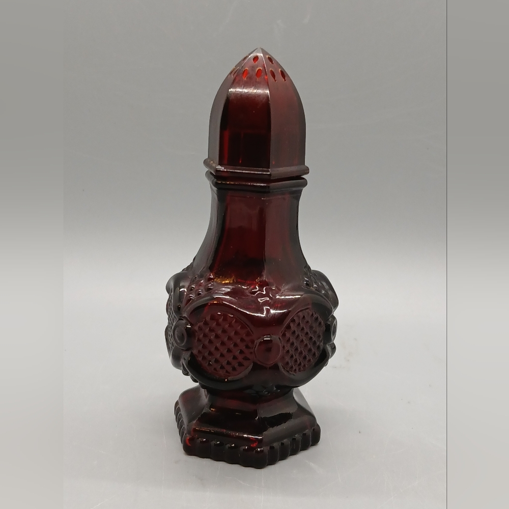 Vintage Avon Red Glass Salt Shaker